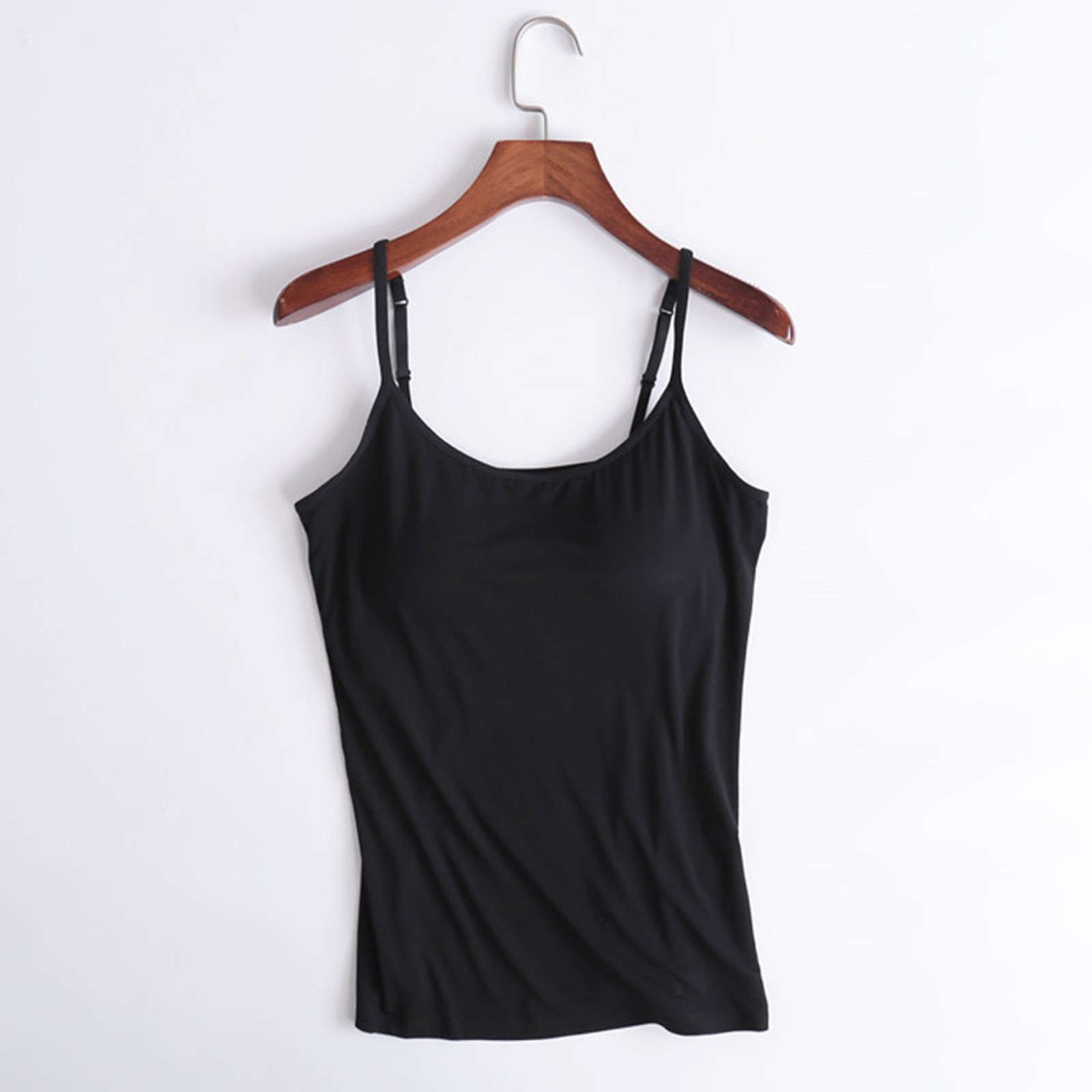 thumbnail image 2 of Camiseta sin mangas con tirantes y cojín en el pecho - Sin anillas de acero, diseño elástico acanalado para uso informal/deportivo - S-XXL, 2 of 4